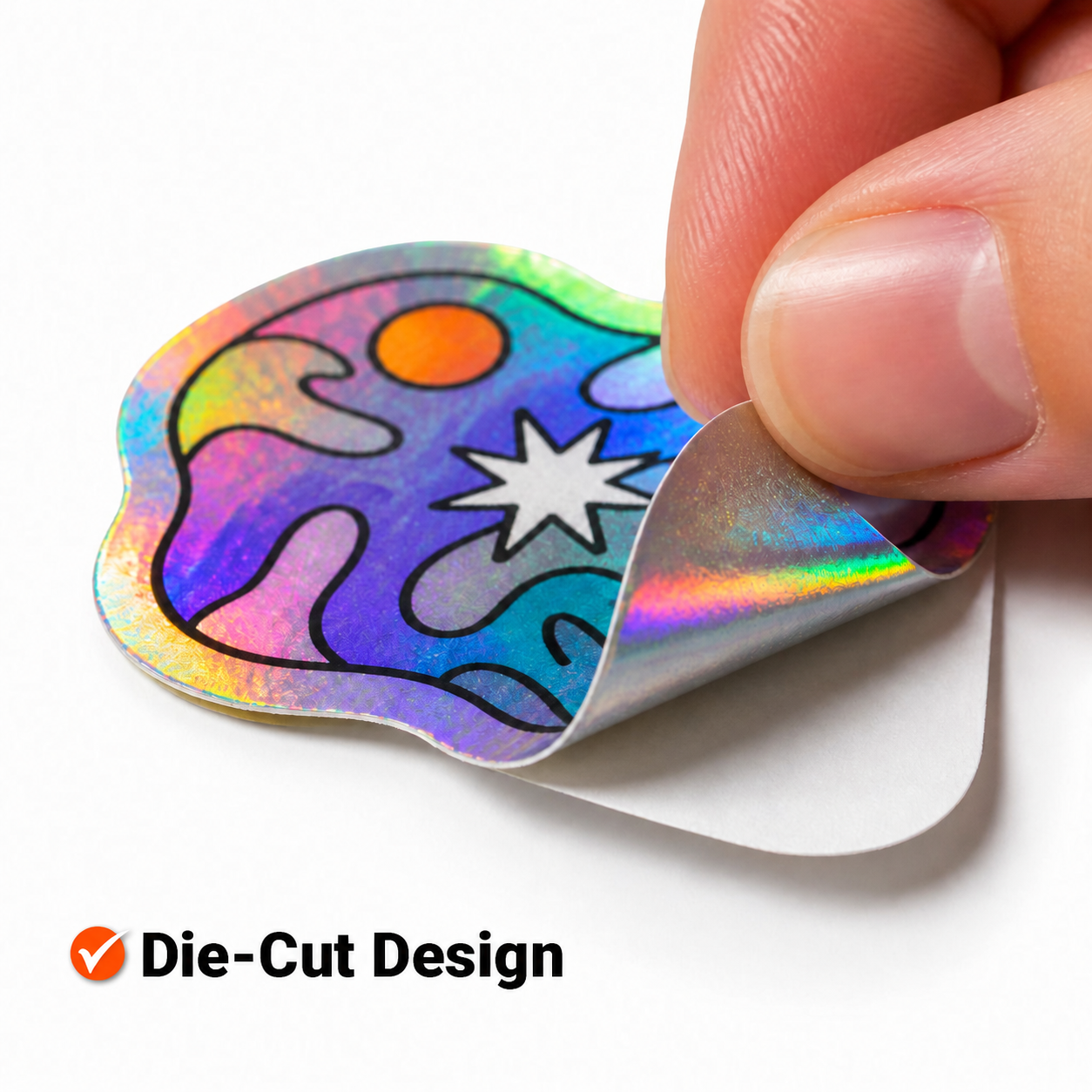 Holographic Stickers design and finish example 1