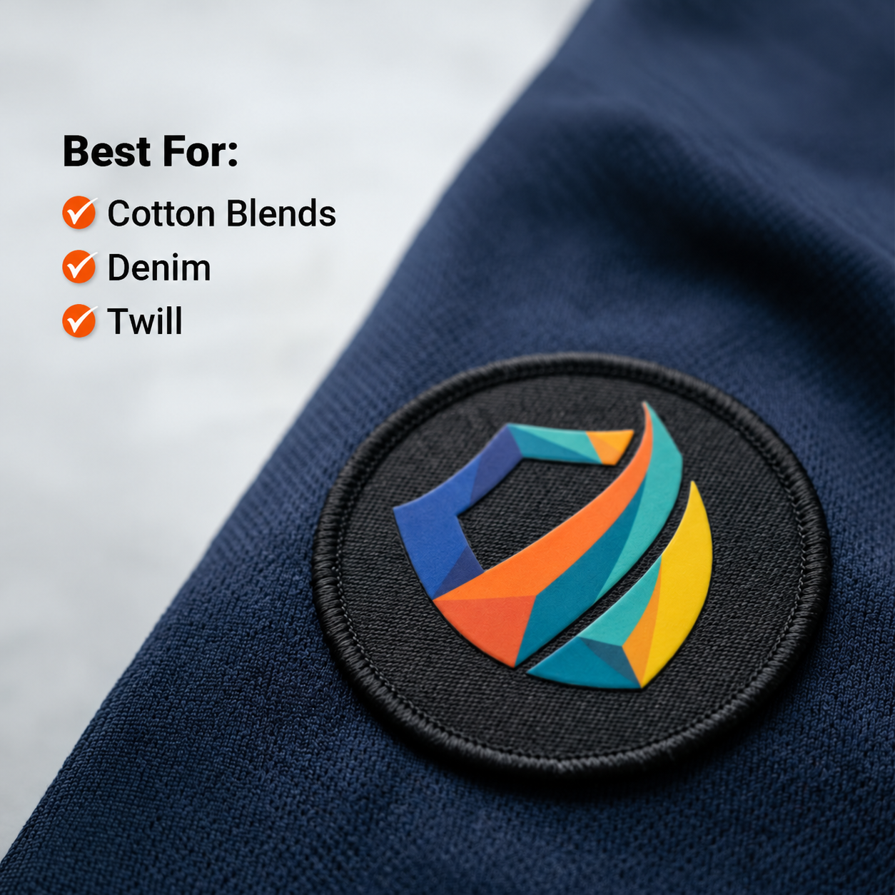 Custom dtf embroidered patches applied to apparel