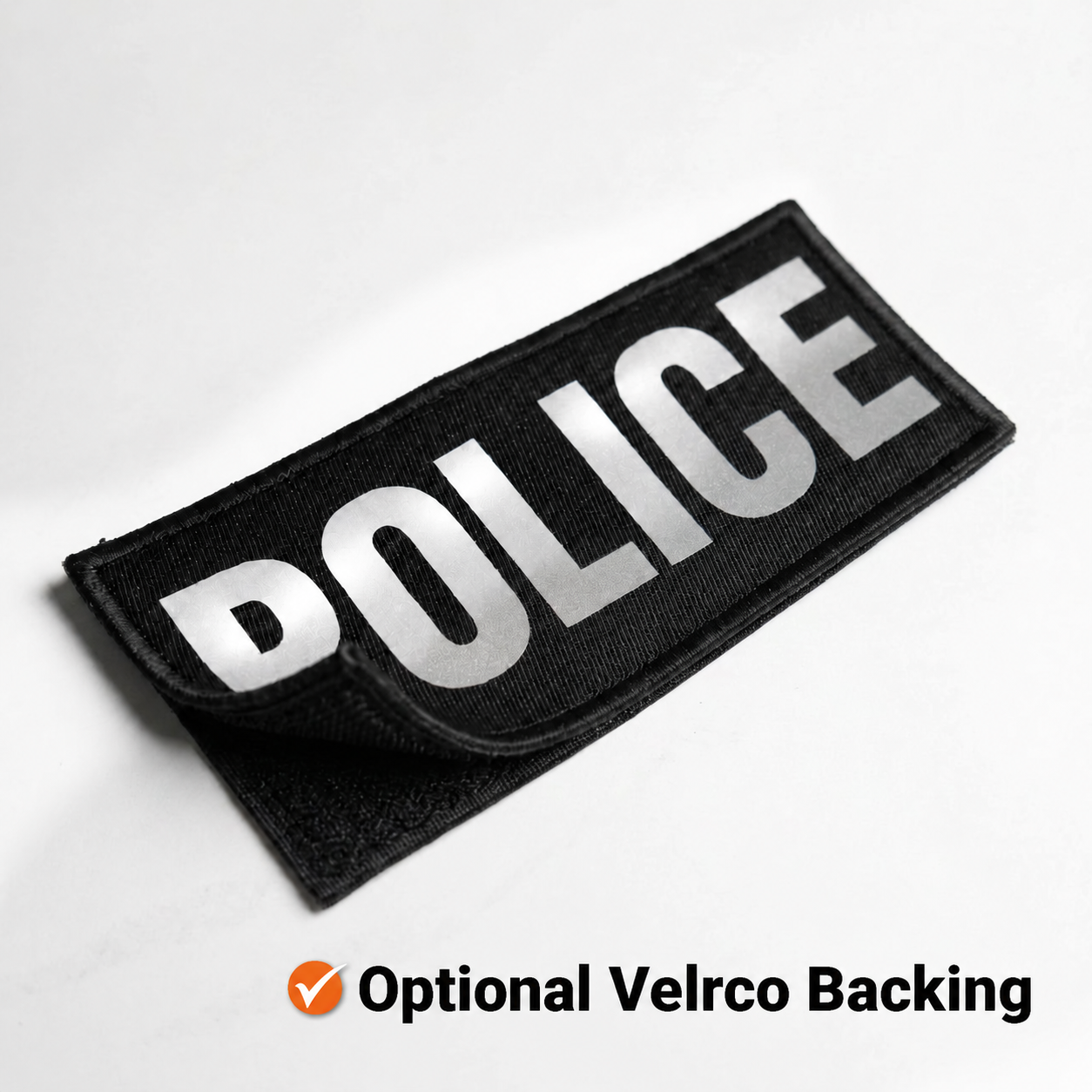Custom reflective patch applied to apparel