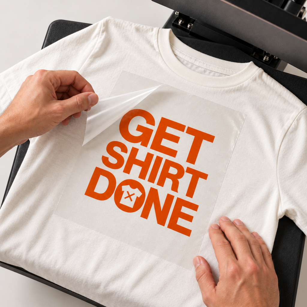 DTF decoration example on a white T-shirt